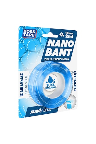 2 Metre Çok Güçlü Çift Taraflı Nano Bant Mavi