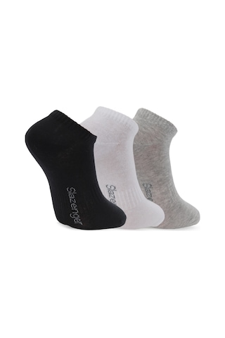 Slazenger Jadıra 3 Lü Erkek Siyah / Beyaz Çorap Siyah / Beyaz