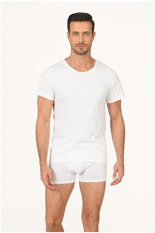 Nbb Erkek Beyaz Bisiklet Yaka Fanila Atlet