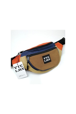 Vatkalimon Unisex Renkli Kahverengi Omuz ve Bel Çantası