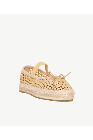 Yargıcı Rafya Örgülü Mary Jane Espadril 26ykay4034x 017 Bej
