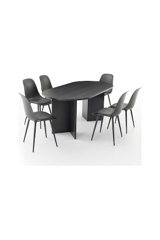 Harmony Nara Sadece Masa Oval Masa 180x75x90 Cm Siyah - Modern Tasarım