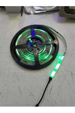 Yürüyen Şerit Led Yeşil Silikonlu 5 Metre