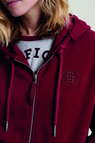 Tommy Hilfiger Fermuarlı Kapüşonlu Sweat Kırmızı