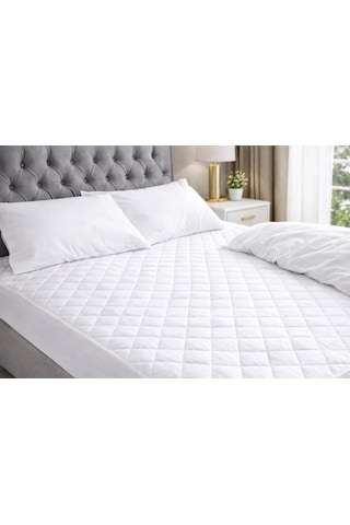 Özdilek Kapitone Sıvı Geçirmez Yatak Alezi Pamuklu Dolgulu Lastikli Yatak Koruyucu %100 Pamuk Üst Yüzey Dolgulu Lastikli Yatak Koruyucu 180x200 Cm Beyaz