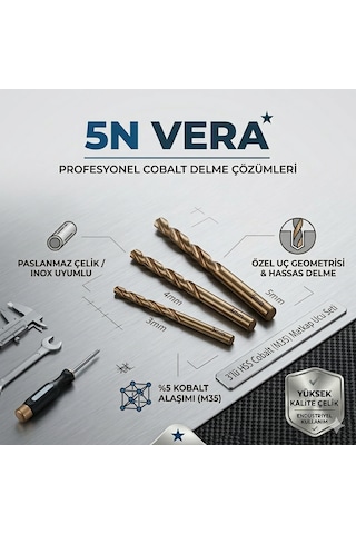 Hss Co M35 Matkap Ucu Seti 3-4-5 Mm İnox Kobalt Paslanmaz Çelik Delme