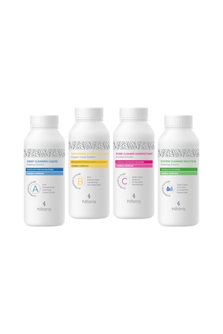 Hillora Hydrafacial Cilt Bakım Solüsyon 4 'lü Set - 1 L