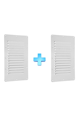 2 Adet Havalandırma Kapağı. 14'lü Model 125x230mm. Paslanmaz Krom