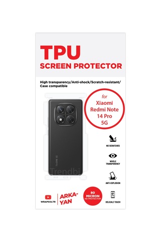 Xiaomi Redmi Note 14 Pro 5g Parlak Arka Ve Yan Koruyucu Tpu Film