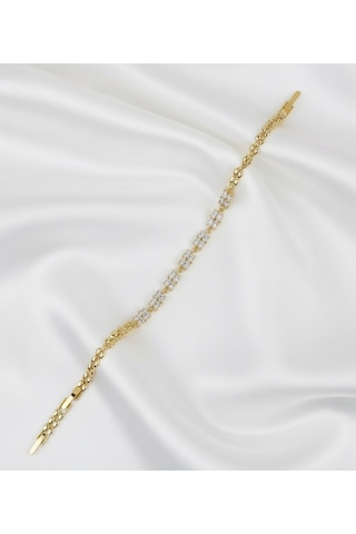 Xuping Modern Tasarım Taşlı Kuyumcu Serisi Premium Bileklik 17cm + 2cm Gold