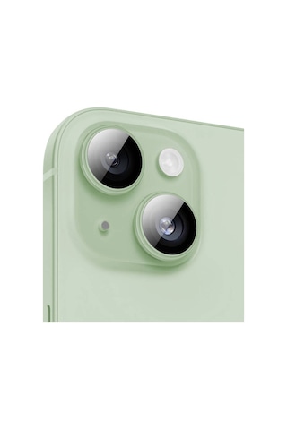 Apple iPhone 15 Uyumlu Plus Benks King Kong Corning Kamera Lens Koruyucu Yeşil
