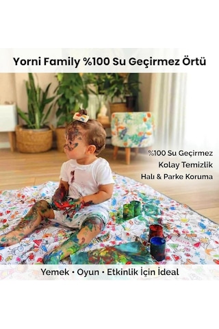 Su Geçirmez Yer/masa Örtüsü, Aktivite, Yemek Ve Oyun İçin, Doğa Dostu Ve Çevreci, Ekoteks Sertifikalı,%100 Poly