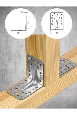 Bolt Proff 70x70x55 Takviyeli Galvanizli Köşe Bağlantı Parçası 10 Adet 221159783