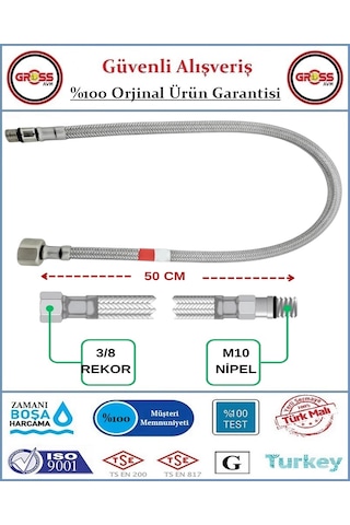 Batarya Flex Hortumu - Çelik Örgü - Spiral Batarya Hortumu - 50cm