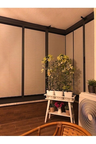 Kidmex Plise Black Out Katlanır Cam Balkon Perdesi 4 Renk - Ofis Perdesi - Mutfak Perdesi - Salon Perdesi