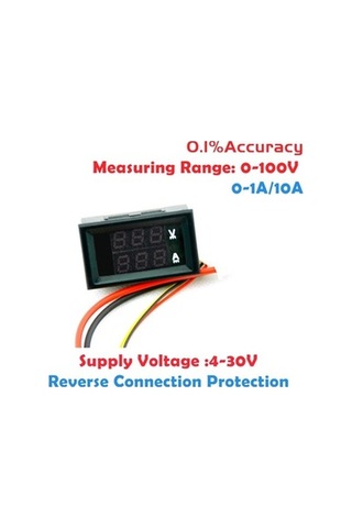 Lijinxu--100v 10a Dc Dijital Voltmetre Ampermetre Mavi + Kırmızı Led Amp Volt Metre Ölçer 1