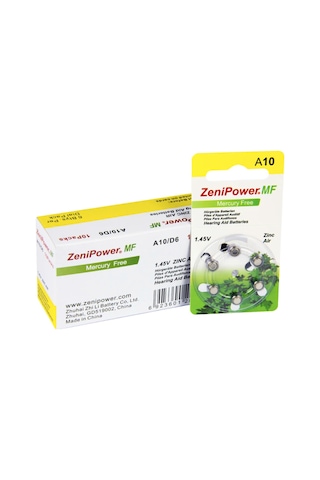 Zenipower MF A10 1.45 V İşitme Cihazı Pili 6 x 10'lu