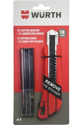 Würth 18 MM Maket Bıçağı + 13 Yedek Bıçak Set