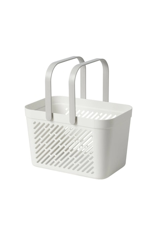 Ikea Rånen Kulplu Plastik Saklama Sepeti 13 X 22 X 16 Cm Beyaz - Siyah