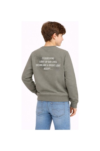 Baglan Erkek Çocuk Önü Arkası Baskılı Sweatshirt Bgl-st05231 Gri