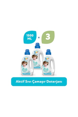 Uni Baby Aktif Sıvı Deterjan 1500 ML 3'lü + Uni Baby Yumuşatıcı 1500 ML 3'lü