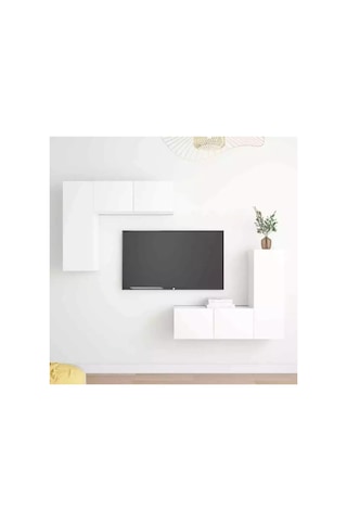 Mdf Katros Tv Ünitesi Beyaz