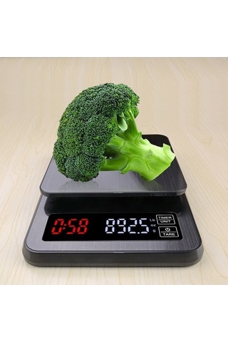 Ulzyvf Createtech Zamanlayıcı Ve Terazisi - 22lb Elektronik Dijital Terazı - Mutfak Ve Kahve İçin - Siyah - Lu Model Siyah