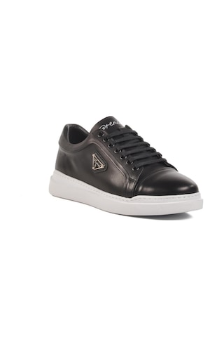 Ayakmod Premium 2040 M Siyah-beyaz Hakiki Deri Erkek Sneaker Sıyah/beyaz