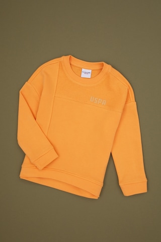 U.S. Polo Assn. Kız Çocuk Turuncu Bisiklet Yaka Sweatshirt 50317991-VR244