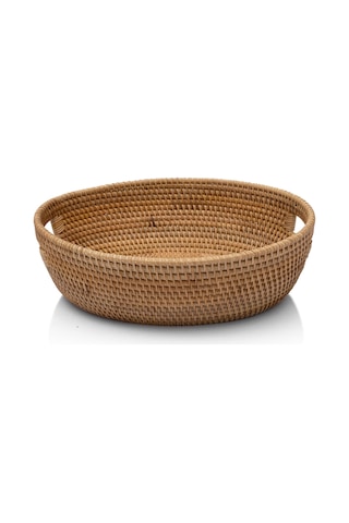 Koza Home Meander El Yapımı Rattan Kulplu Dekoratif Düzenleyici 32cm 8976 Naturel
