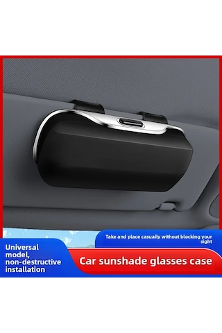 Araç Monteli Gözlük Klipsi Çok Fonksiyonlu Araba Güneş Gözlüğü Tutucu Makbuz Klipsi Beige