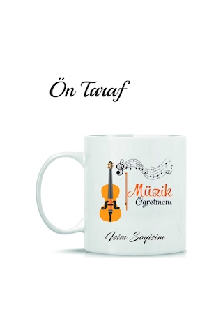 Müzik Öğretmeni Kişiye Özel Tasarım Kupa Bardak Beyaz