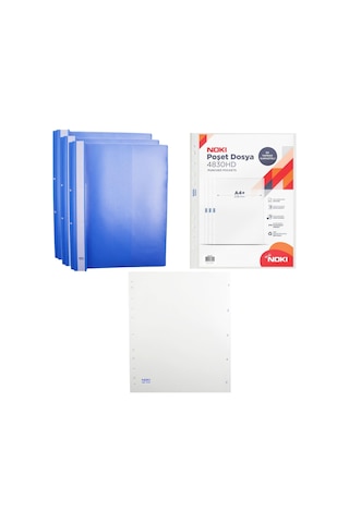 Noki Hd Telli Dosya Mavi 3'lü Hd Poşet Dosya 10'lu Ve Hd 1-5 Rakam Ayraç