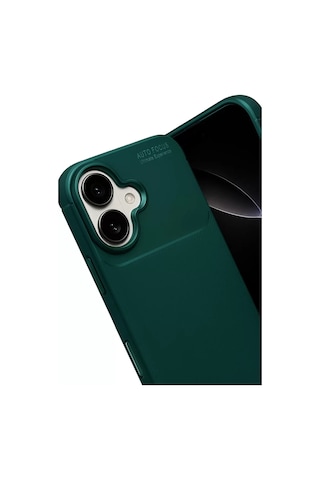 Newface Apple, Uyumlu iPhone 17 Auto Focus Karbon Kapak - Koyu Yeşil