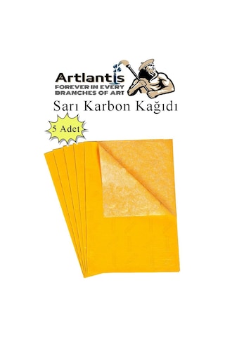 Sarı Karbon Kağıdı A4 5 Adet 21x29,7 Cm Kopya Kağıdı Transfer Kağıdı Renkli Karbon Kağıdı