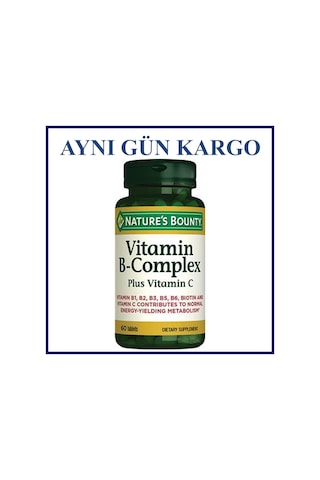 Natures Bounty Vitamin B Complex Plus Vitamin C 60 Tablet