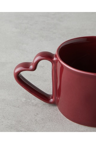 English Home Sweethearts Stoneware 2'li Kupa 285 Ml Bej Bordo Bej Bordo