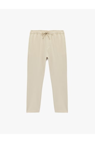 Koton Regular Fit Cepli Beli Bağcıklı Kumaş Pantolon Bej 6sam40014hw Ekru