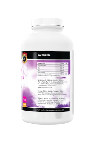 Collagen Tip-1-2-3 Hyoluronic Asit 300 Tablet Nevfix Vitamin D3