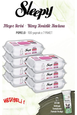 Sleepy 7 Paket Pomelo Yüzey Temizlik Havlusu 100 Yaprak Ve Rosıe Tekli