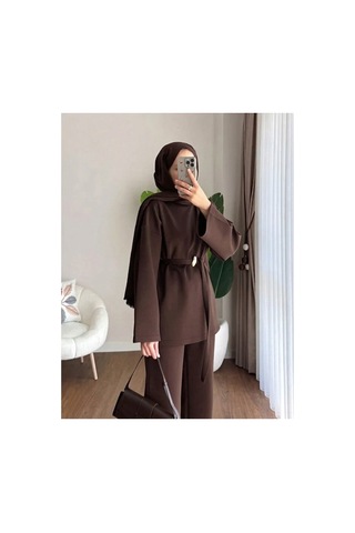 Unika Boutique Kadın Tesettür Scuba Takım Kahverengi