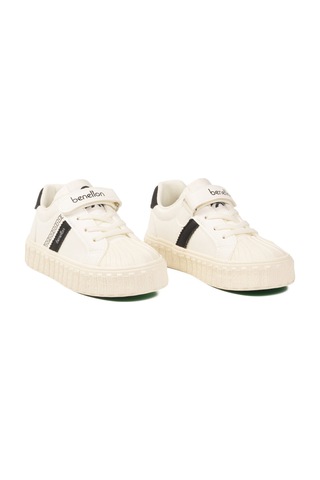 United Colors Of Benetton Beyaz Cırtlı Bağcıklı Unisex Çocuk Spor Ayakkabı Bnı-11558 P