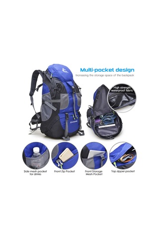 Hombey Açık Hava Çantası 50l Yürüyüş Sırt Çantası Suya Dayanıklı Kamp Sırt Çantası Sırt Çantası Seyahat T Kırmızı