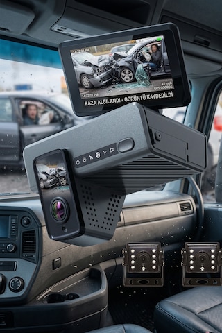 Inox-x610 4g Ve Gps Destekli 4 Kanallı Akıllı Araç Kamera Sistemi - 2 Dahili + 2 Harici Lensli Filo Ve Yol Kamerası