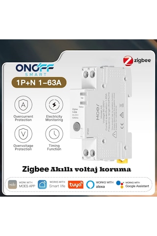Onoff Tuya Zigbee Akıllı Yüksek Voltaj Düşük Voltaj Güc Tüketimi Zamanlama Uzaktan Kontrol Anahtar Röle 63 Amper
