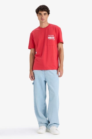Defacto Regular Fit Bisiklet Yaka Baskılı Kısa Kollu Tişört F8540ax25hsrd39 Kırmızı