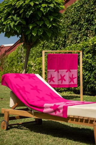 Menderes Home Cotton Collection Bukle Plaj Havlusu Yıldız Fuşya