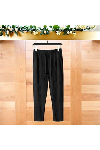 Unisex Kadın/erkek Özel Bürümcük Krinkıl Kumaş Yazlık Likralı Kısa Kol Tişört Eşofman Elbise Takım Siyah - Siyah