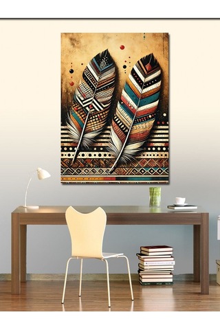 Kanvas Tablo Kabile Desenli Tüyler 100cmx140cm