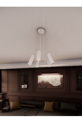Liora Beyaz Minimalist 5 Li Spot Sarkıt Avize Gu10 Duylu 1 ADET